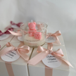 candela orsetto vetro rosa