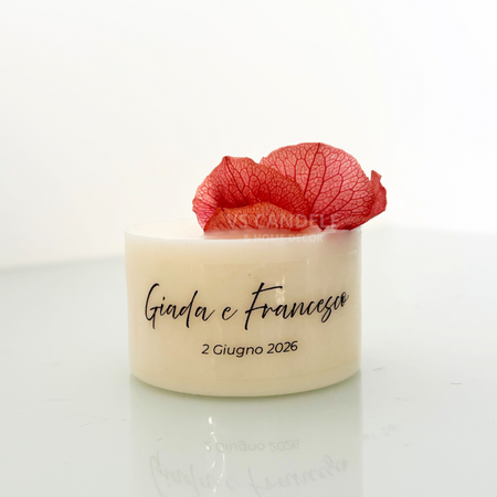 Bomboniera candela profumata botanica per matrimonio