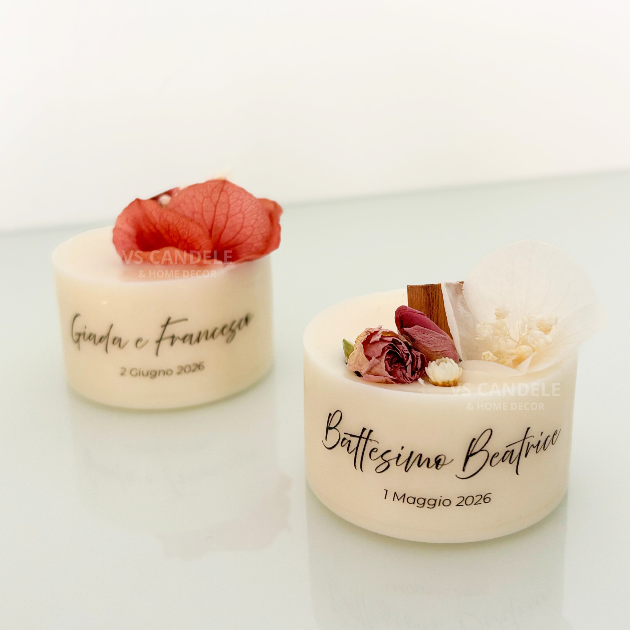 Bomboniera candela profumata botanica per matrimonio