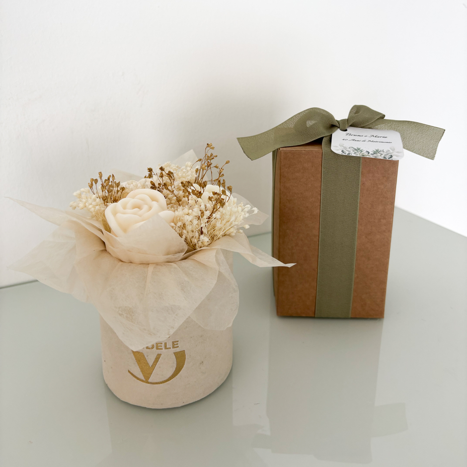 Box floreale bomboniera o centrotavola per evento