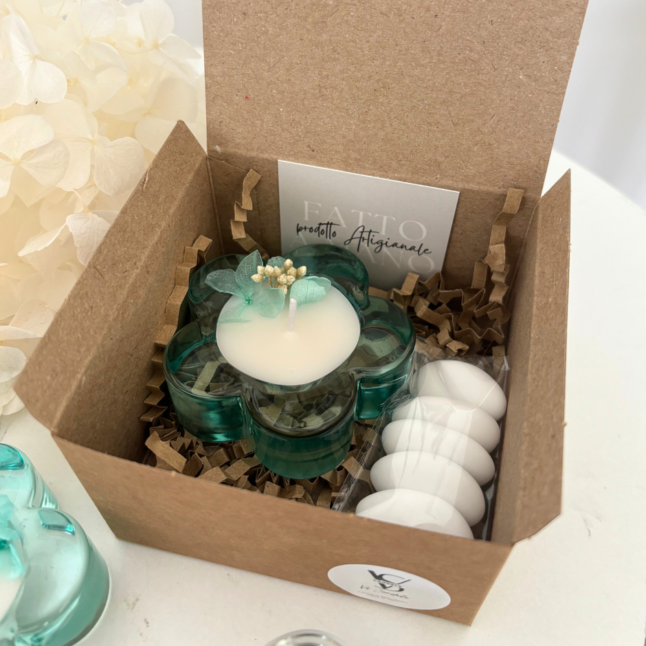 Fiore con base in vetro