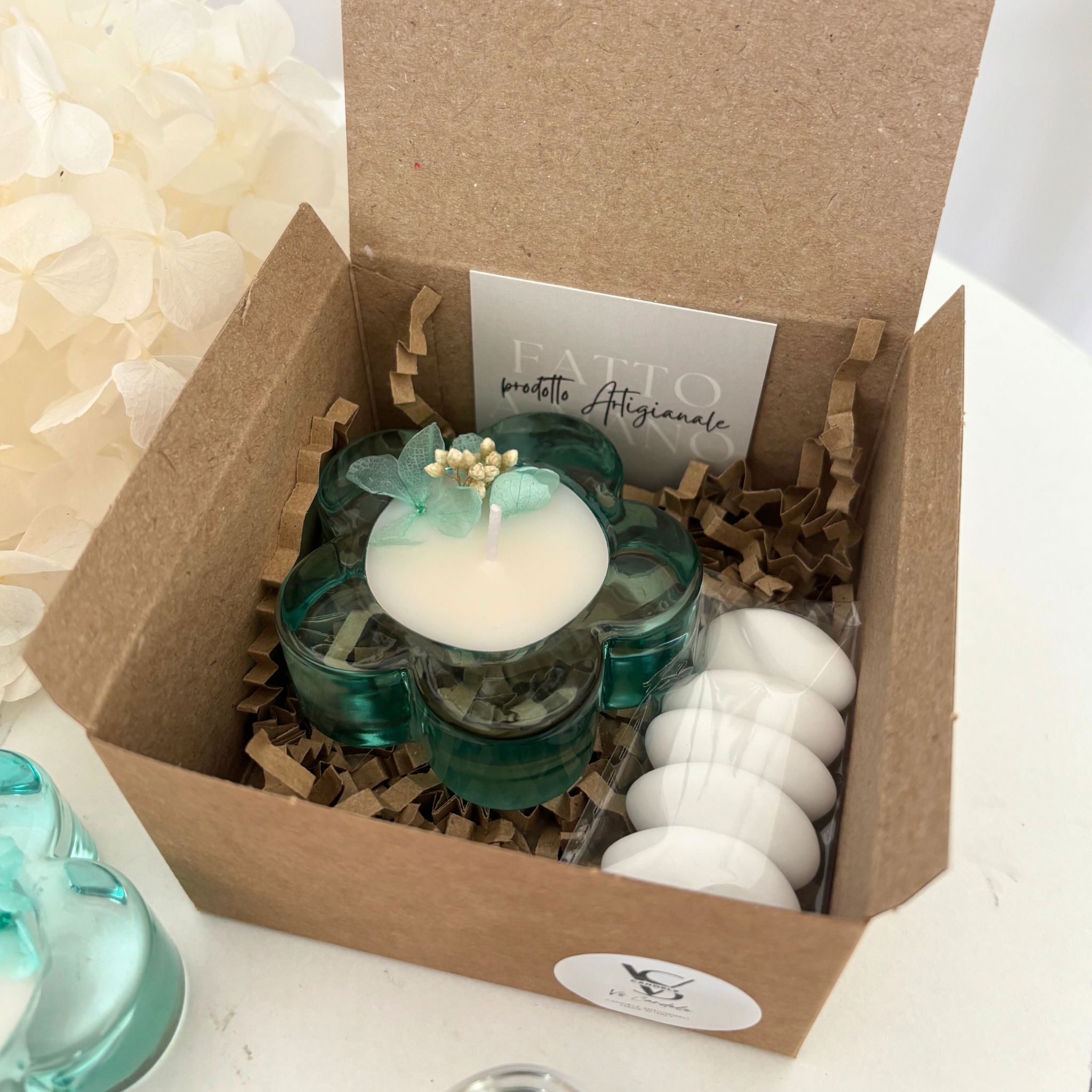 Fiore con base in vetro