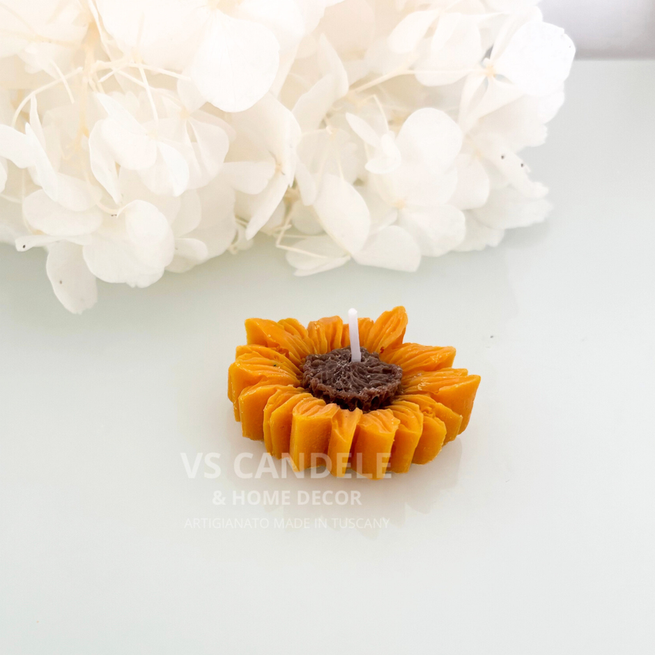 Candela profumata girasole per bomboniera segnaposto