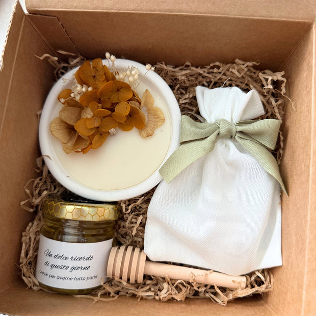 Cofanetto Dolcezza e Profumo |  Ortensia, confetti e miele 50g