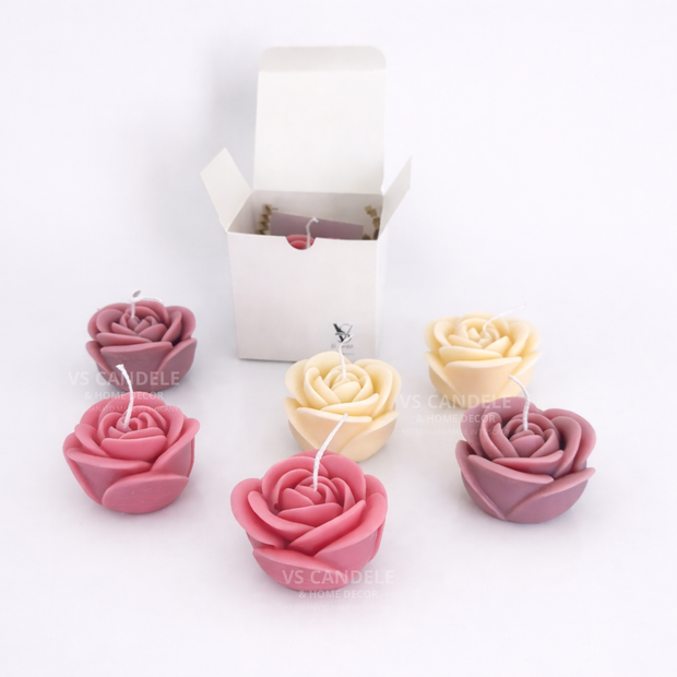 Bomboniera candela profumata a forma di rosa per matrimonio e cerimonie