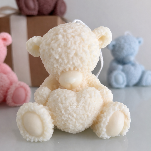 Bomboniera candela profumata Teddy per nascita e battesimo