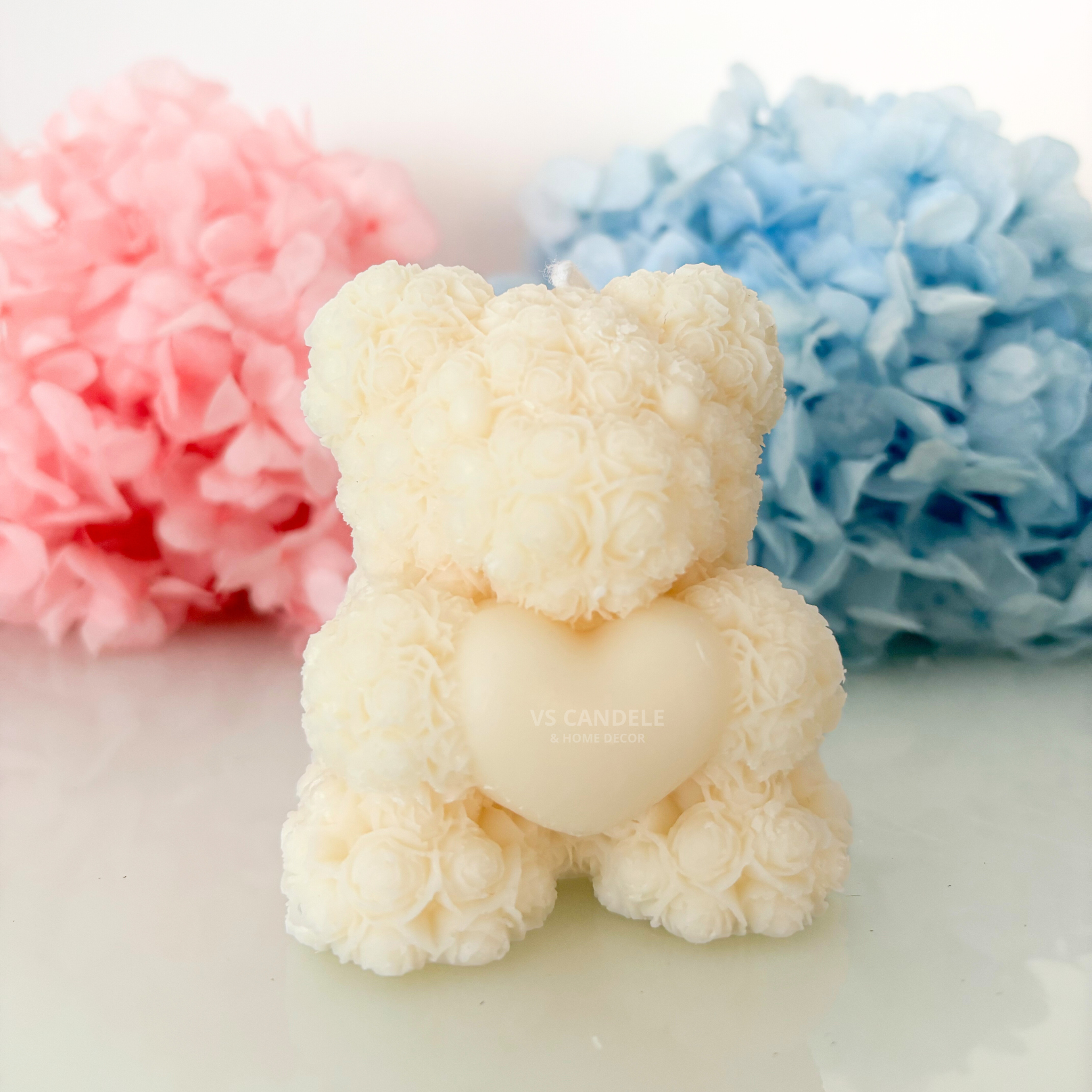 Bomboniera candela profumata Teddy per nascita e battesimo
