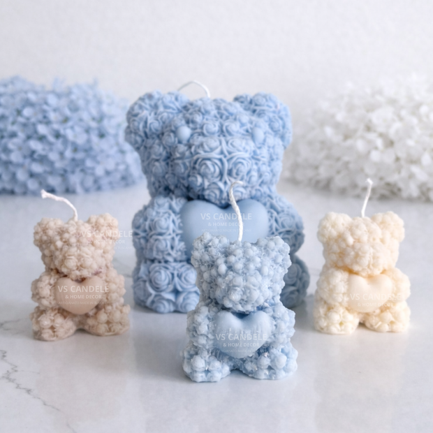 Bomboniera candela profumata Teddy per nascita e battesimo